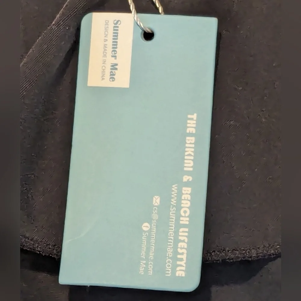 NWT Summer Mae Maternity Black One Piece Swimwear Ruffle One Shouder Size Med - Picture 7 of 7